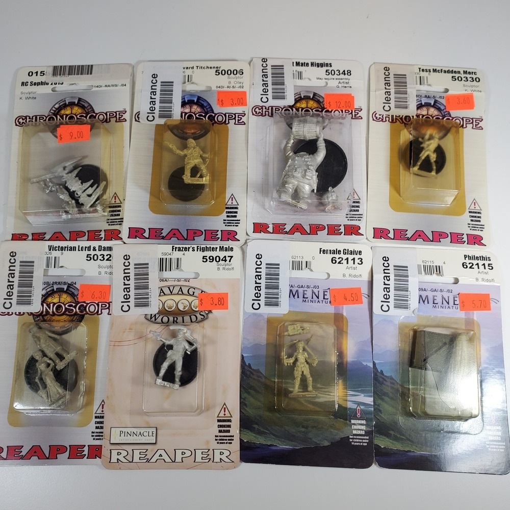8 Reaper Miniatures Chronoscope Metal Sci-Fi Modern Numenera Figures Lot RPG